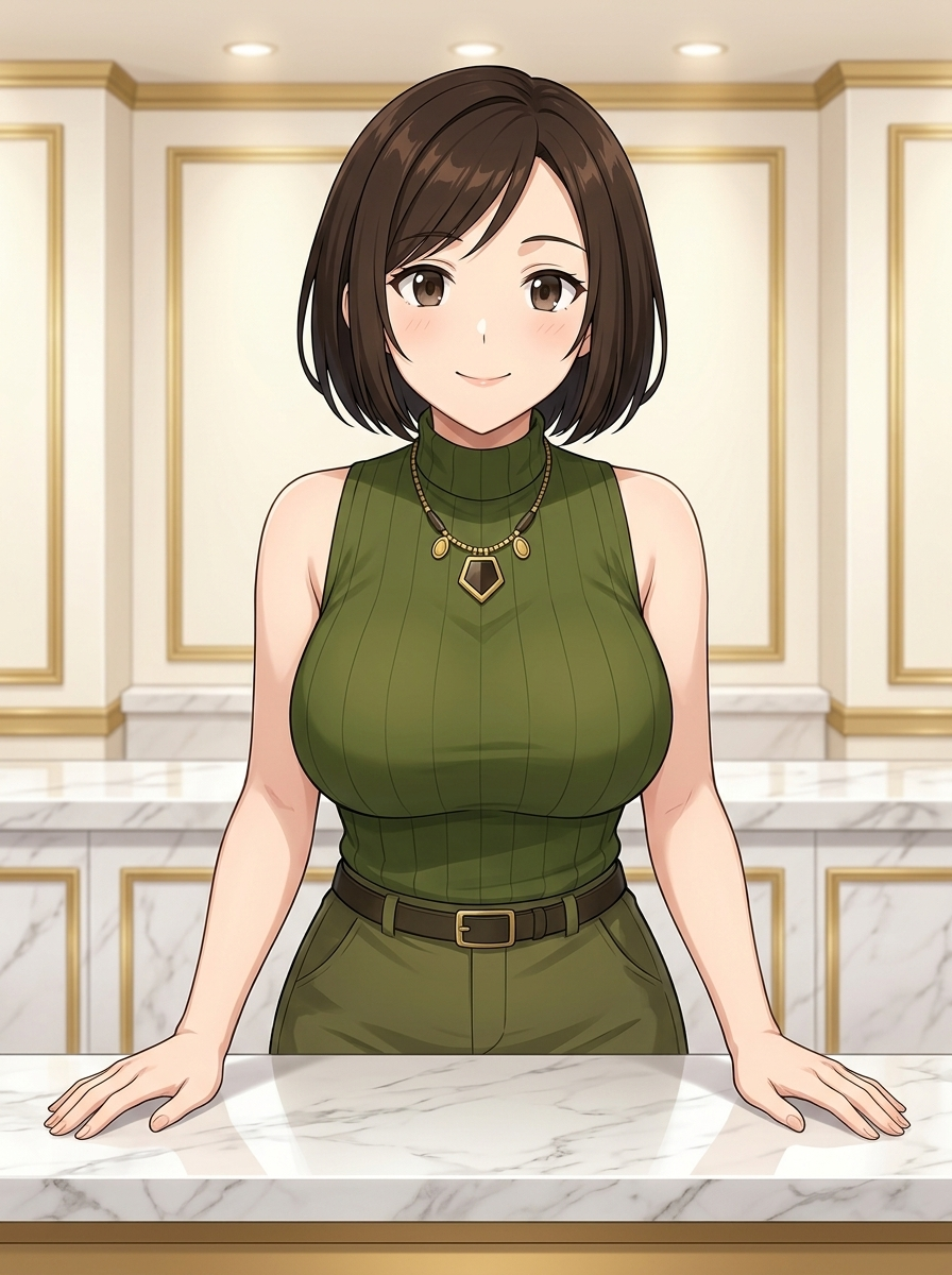 カウンター越しに優しく語りかけるナビゲーター望月梨乃